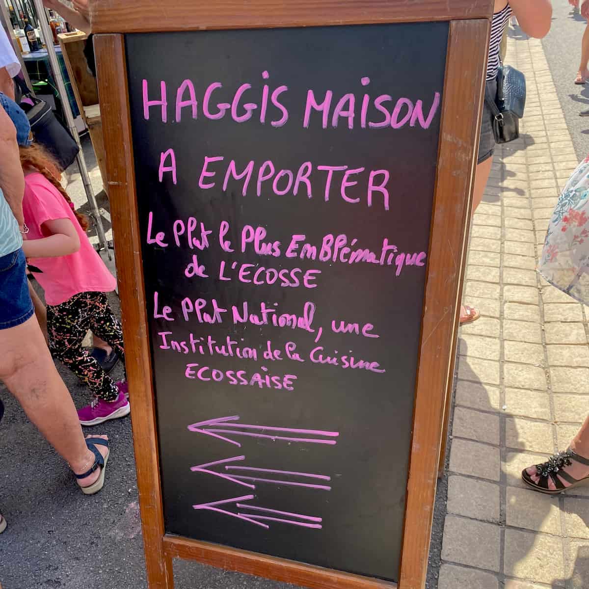 French sign for homemade haggis