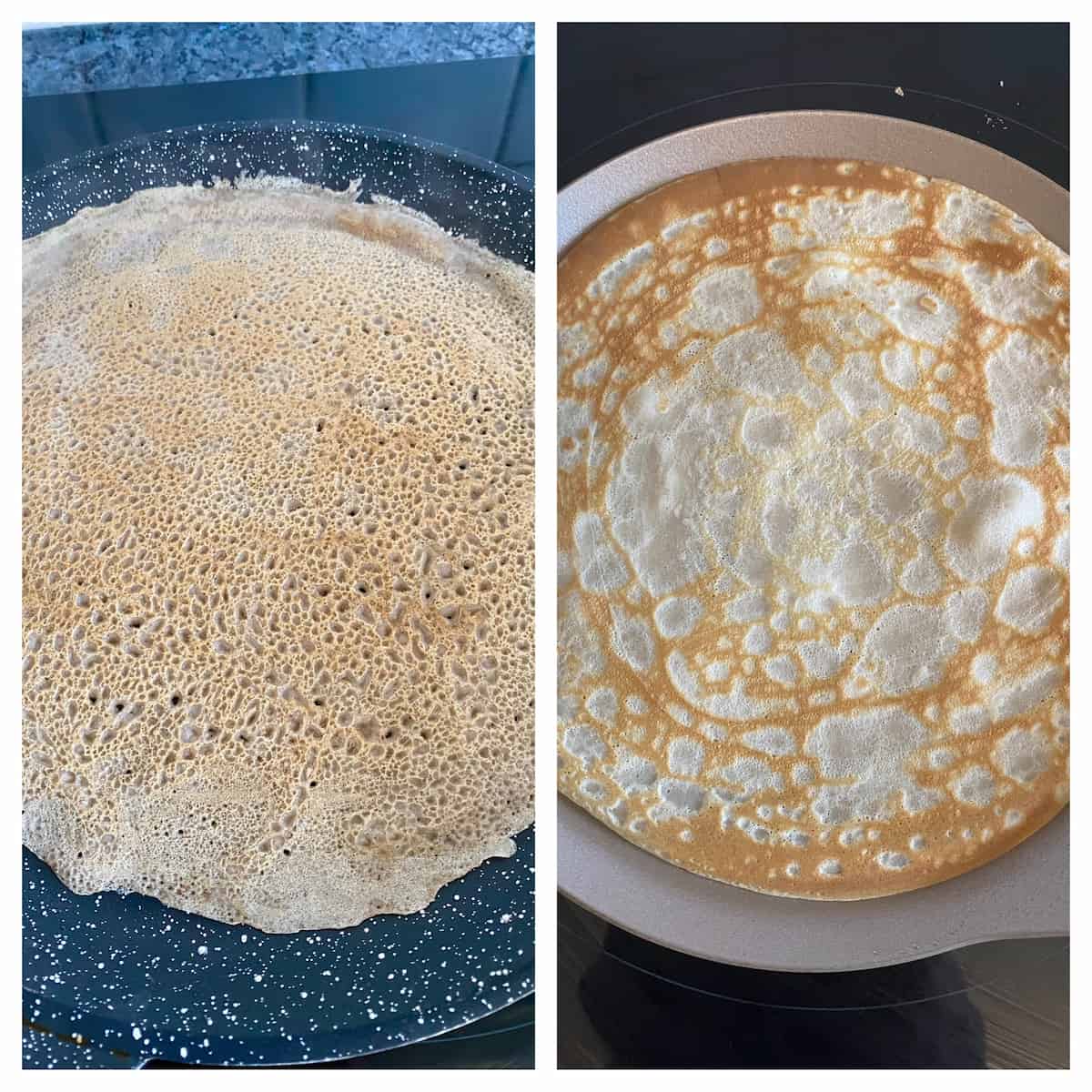 A savoury buckwheat galette and a sweet pancake crêpe