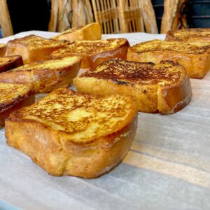 slices of toasted pain perdu - a classic recipe from a French bakery