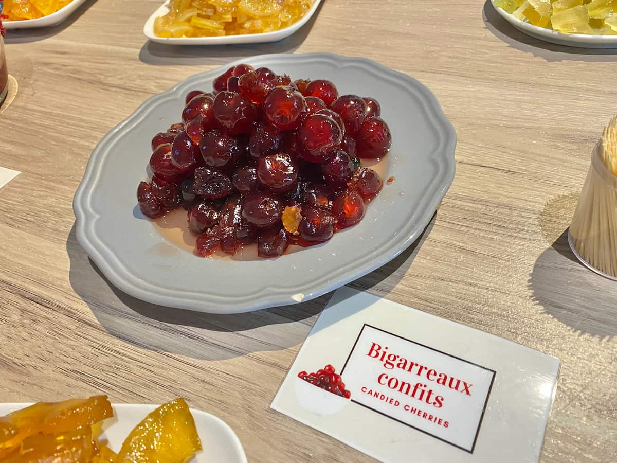 candied glacé cherries at the French candied museum in Apt