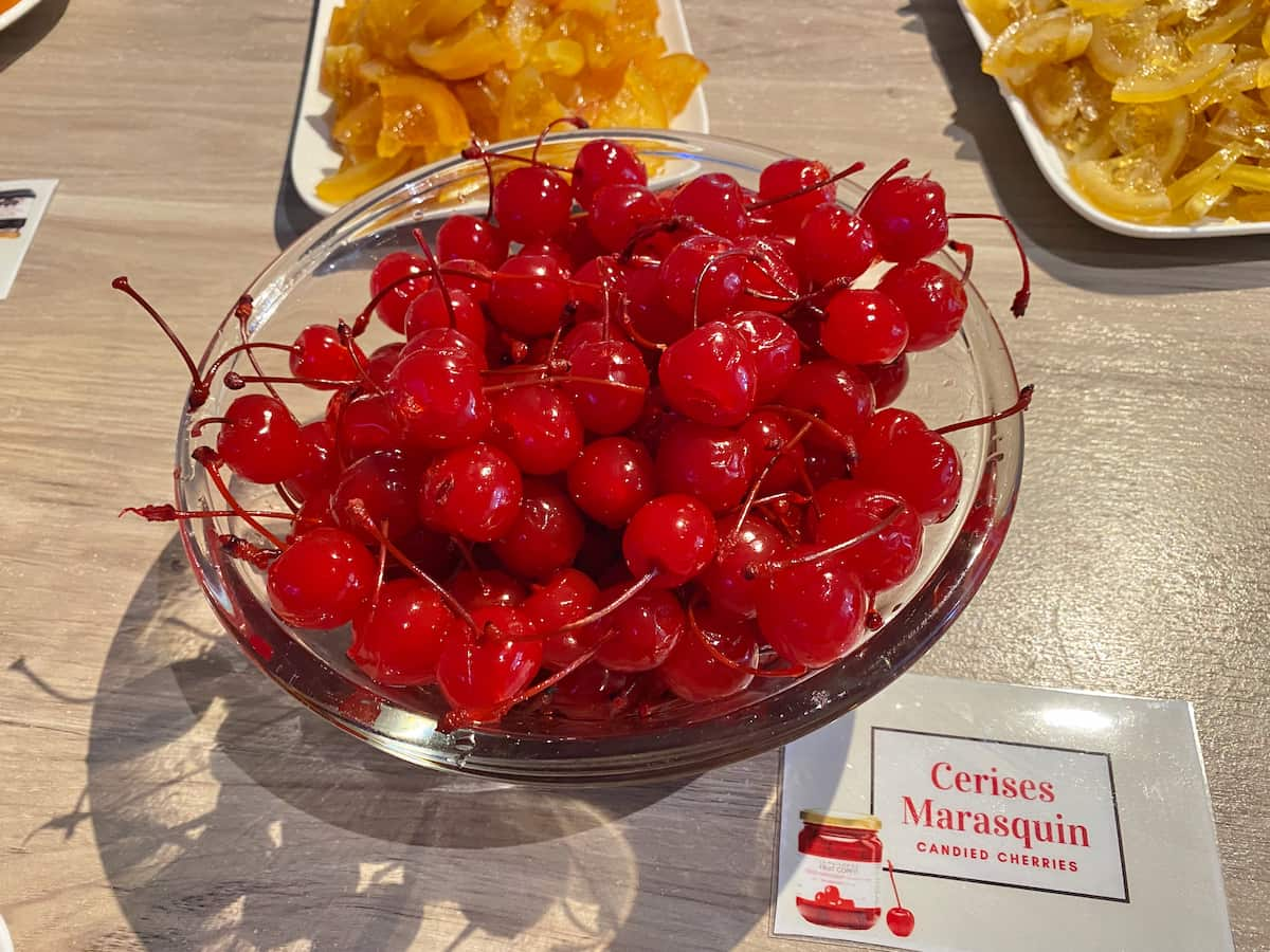 Marasquin candied cherries in Apt, the world capital of candied fruit in France