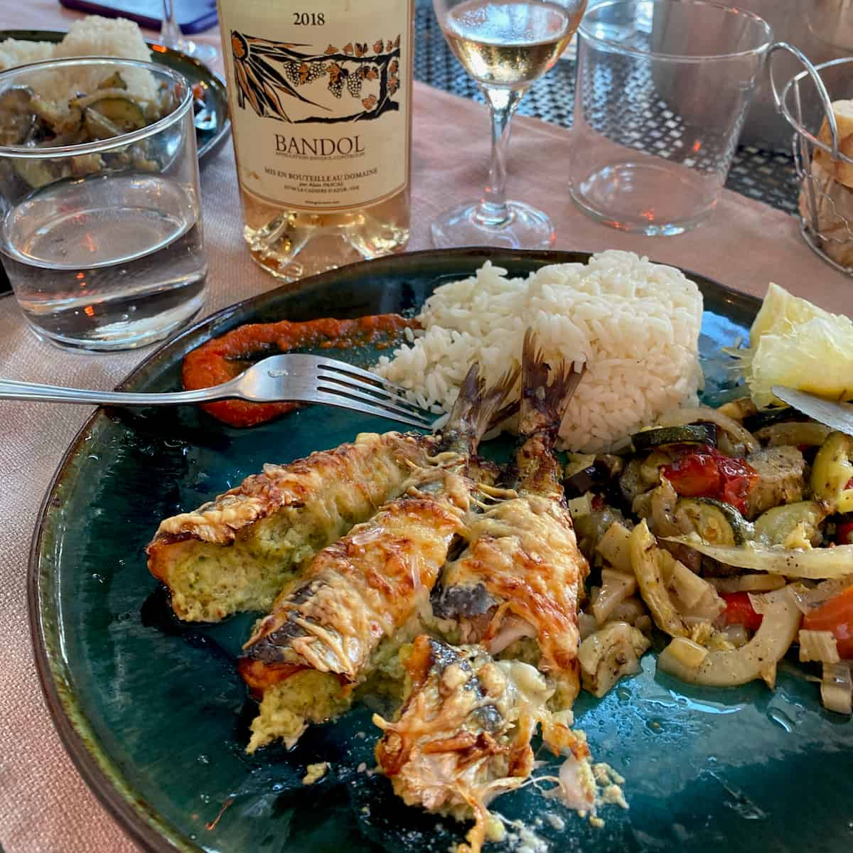 plate of stuffed sardines in a French restaurant