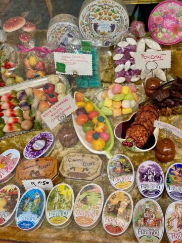 shop window of French artisanal candies