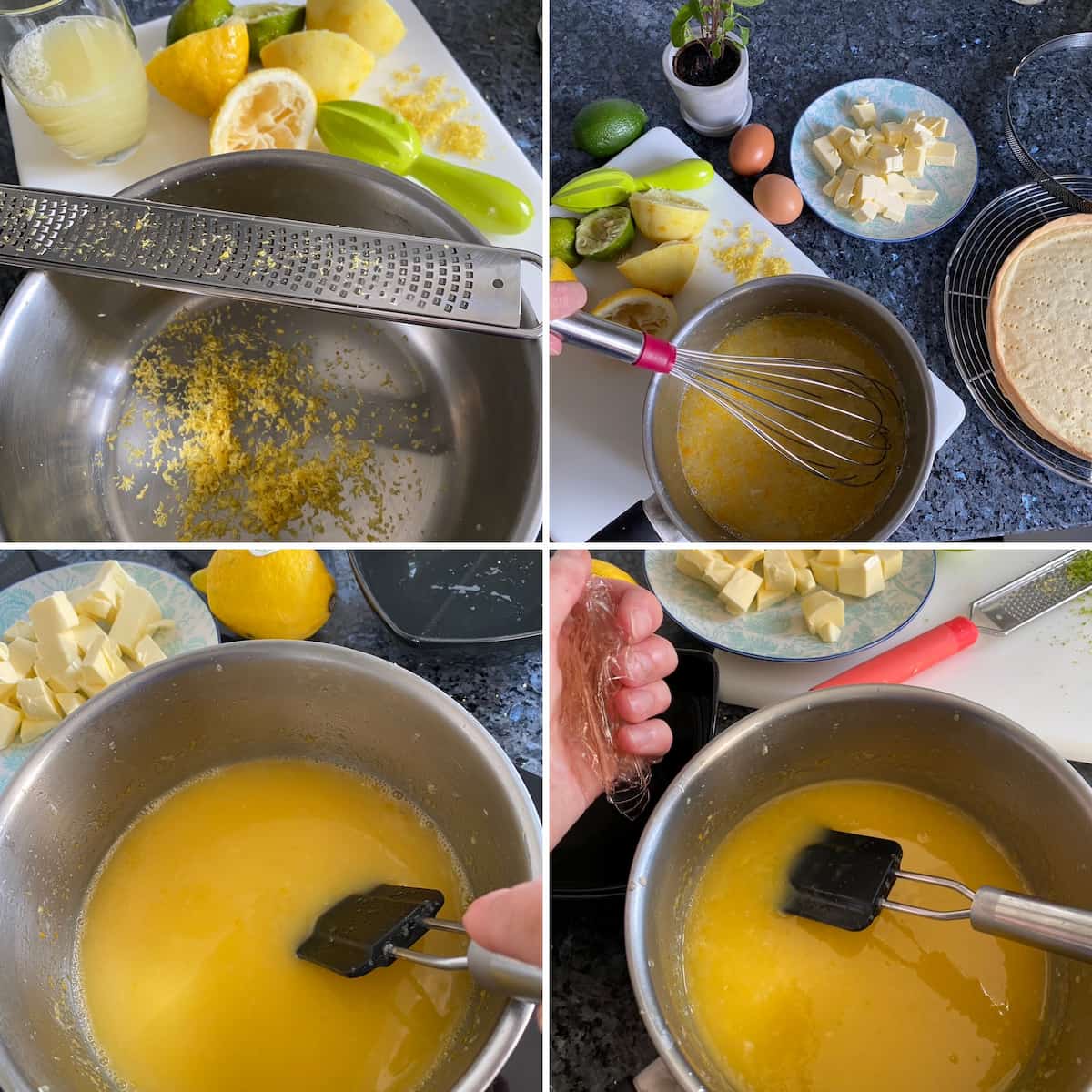 step by step recipe to prepare a tarte au citron filling