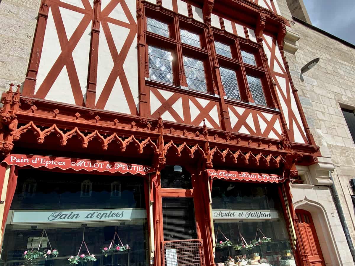 old timbered house shopfront in Dijon