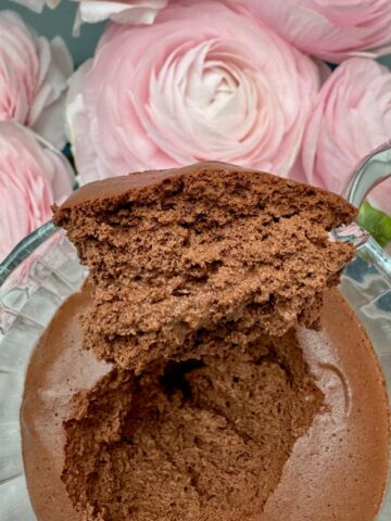 spoonful showing perfect texture of a chocolate mousse using 100 percent cacao