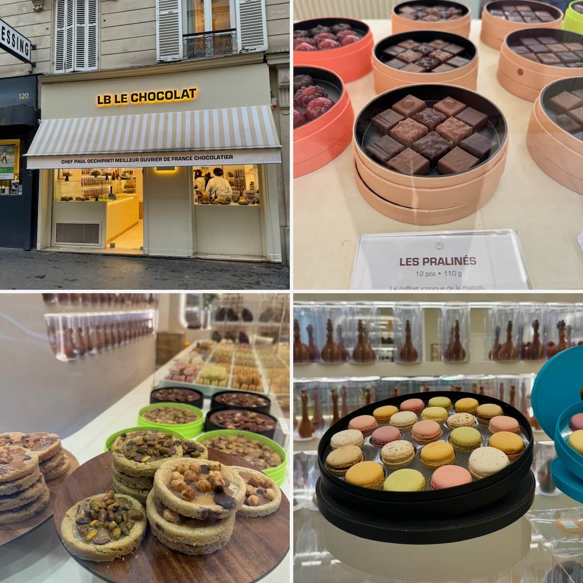 chocolate shop near the Eiffel Tower with pralines, cookies and macarons