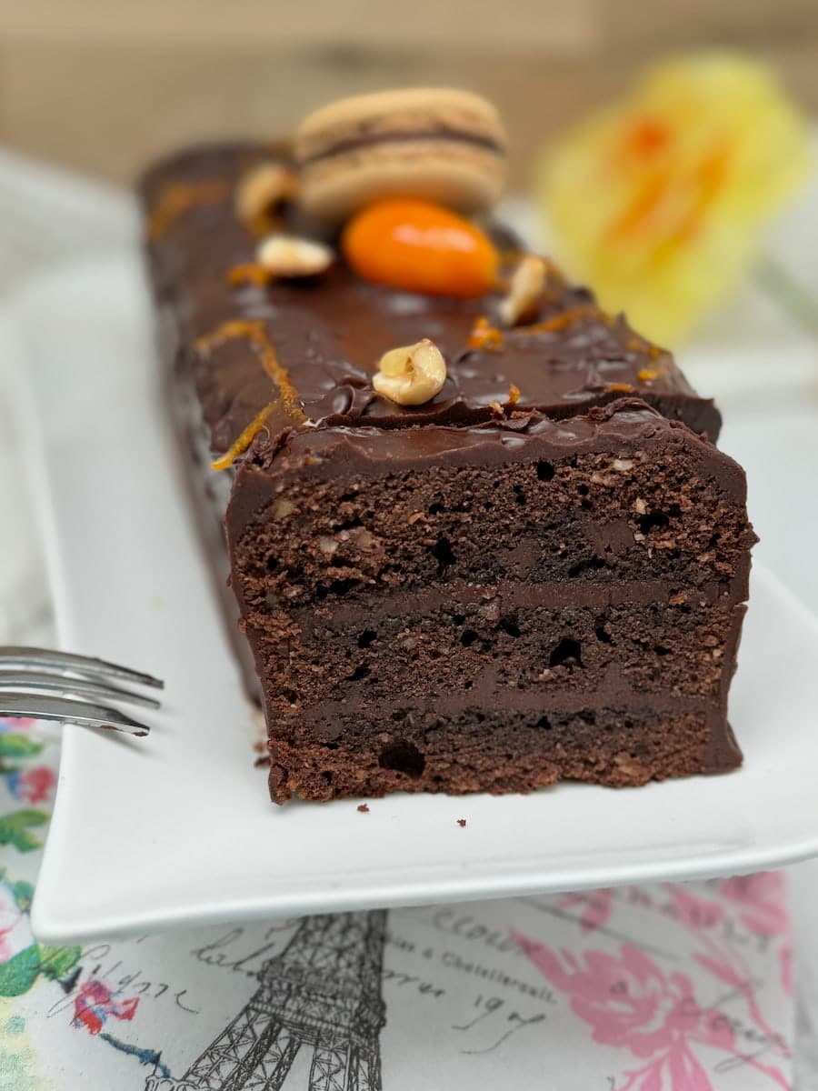 moist dark chocolate layered cake