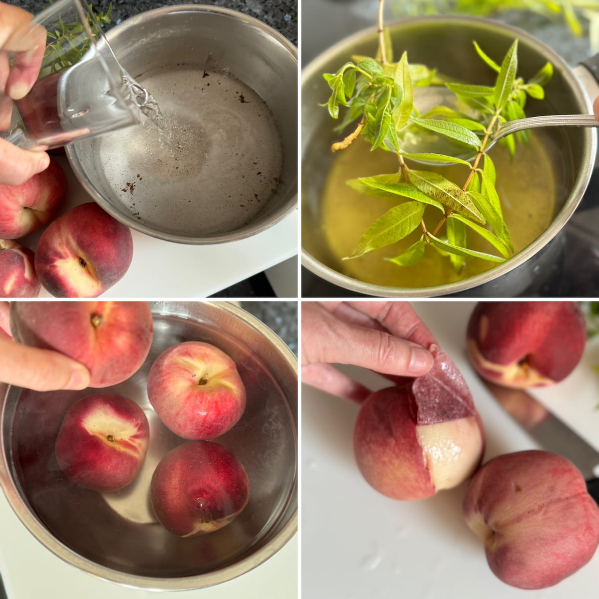peach melba recipe steps to poaching peaches in syrup and removing skins