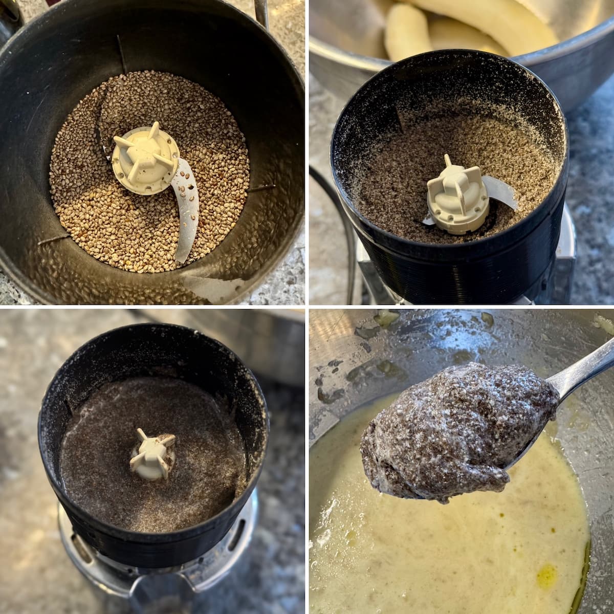 grinding chia seeds and adding water to create a gel to replace a regular egg in eggless baking